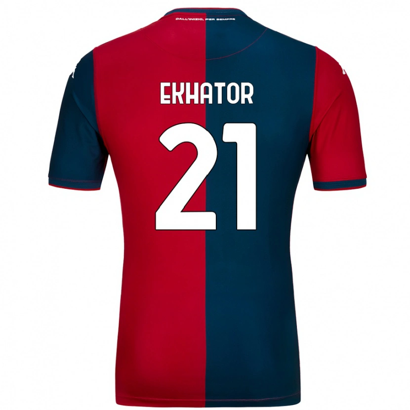 Danxen Män Jeff Ekhator #21 Röd Mörkblå Hemmatröja Matchtröjor 2024/25 Tröjor T-Tröja
