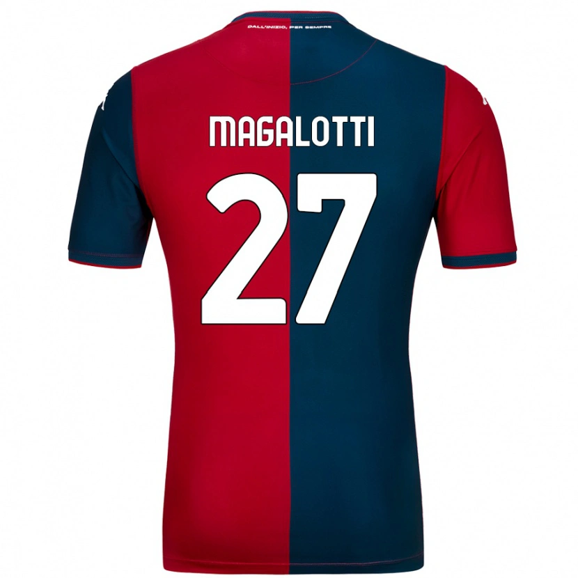 Danxen Män Gabriele Magalotti #27 Röd Mörkblå Hemmatröja Matchtröjor 2024/25 Tröjor T-Tröja