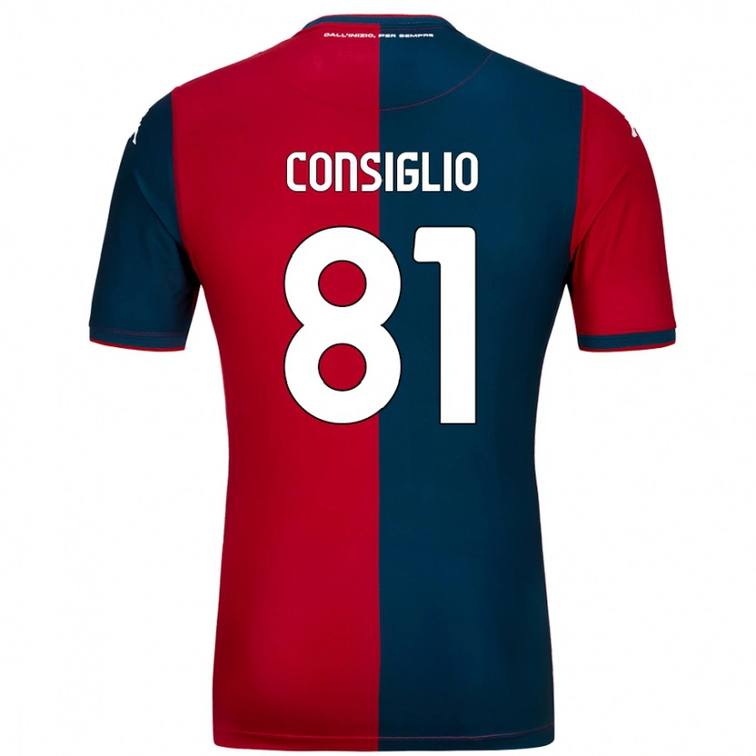 Danxen Män Leonardo Consiglio #81 Röd Mörkblå Hemmatröja Matchtröjor 2024/25 Tröjor T-Tröja