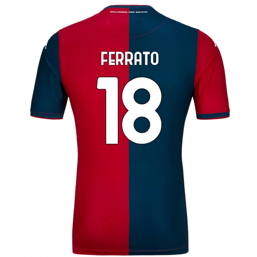 Danxen Män Claudia Ferrato #18 Röd Mörkblå Hemmatröja Matchtröjor 2024/25 Tröjor T-Tröja