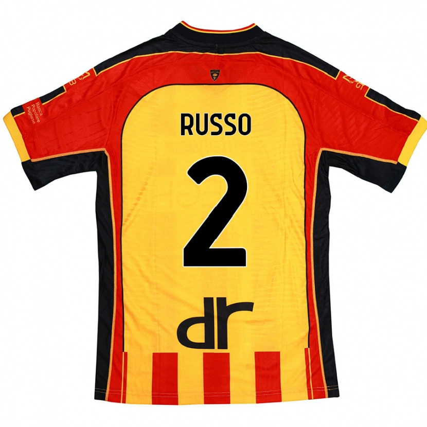 Danxen Män Luca Russo #2 Gul Röd Hemmatröja Matchtröjor 2024/25 Tröjor T-Tröja