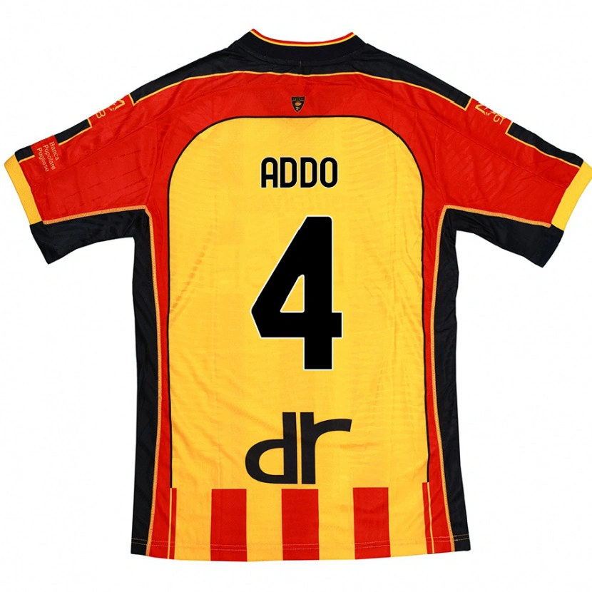 Danxen Män Vernon Addo #4 Gul Röd Hemmatröja Matchtröjor 2024/25 Tröjor T-Tröja