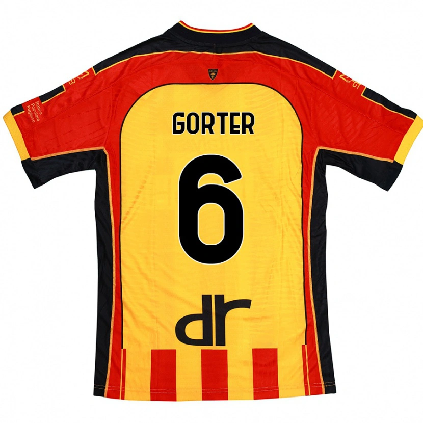 Danxen Män Olaf Gorter #6 Gul Röd Hemmatröja Matchtröjor 2024/25 Tröjor T-Tröja