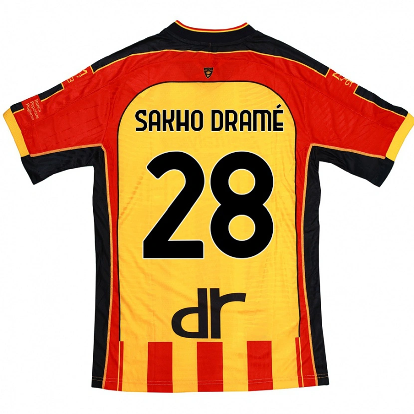 Danxen Män Samba Sakho Dramé #28 Gul Röd Hemmatröja Matchtröjor 2024/25 Tröjor T-Tröja