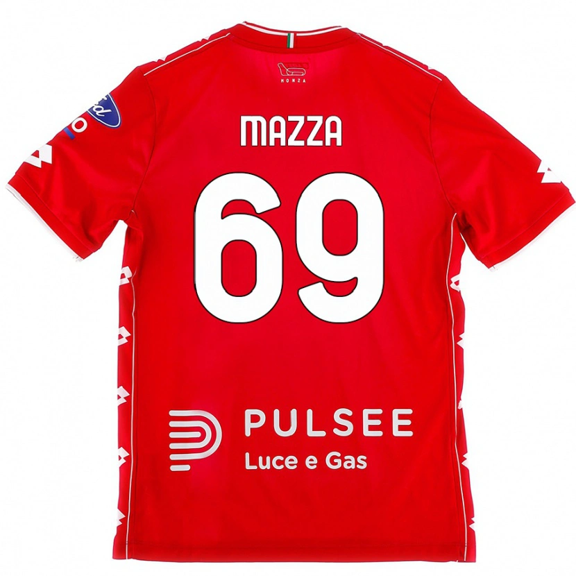 Danxen Män Andrea Mazza #69 Röd Vit Hemmatröja Matchtröjor 2024/25 Tröjor T-Tröja