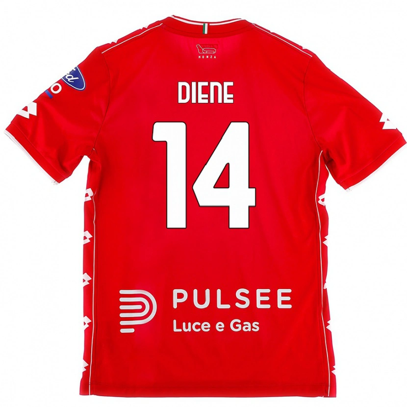 Danxen Män Abdou Diene #14 Röd Vit Hemmatröja Matchtröjor 2024/25 Tröjor T-Tröja