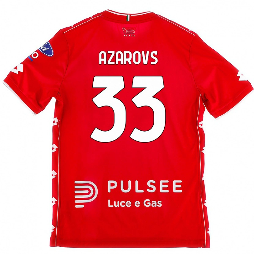 Danxen Män Timurs Azarovs #33 Röd Vit Hemmatröja Matchtröjor 2024/25 Tröjor T-Tröja
