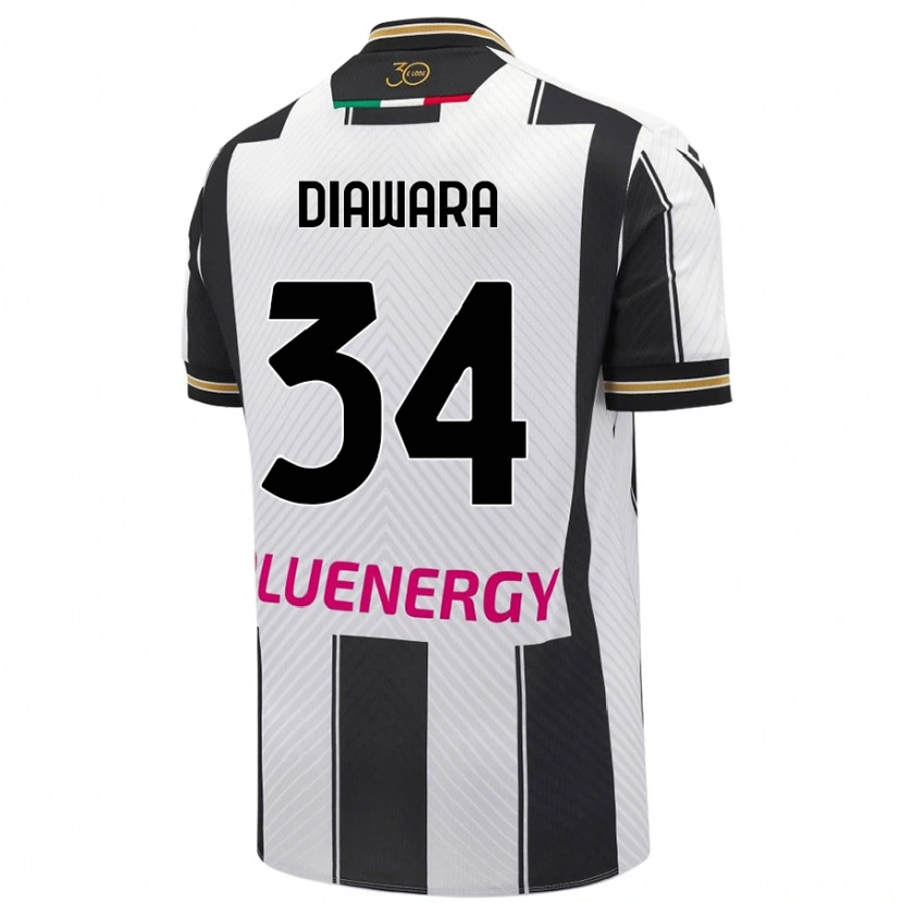 Danxen Män Sekou Diawara #34 Vit Svart Hemmatröja Matchtröjor 2024/25 Tröjor T-Tröja