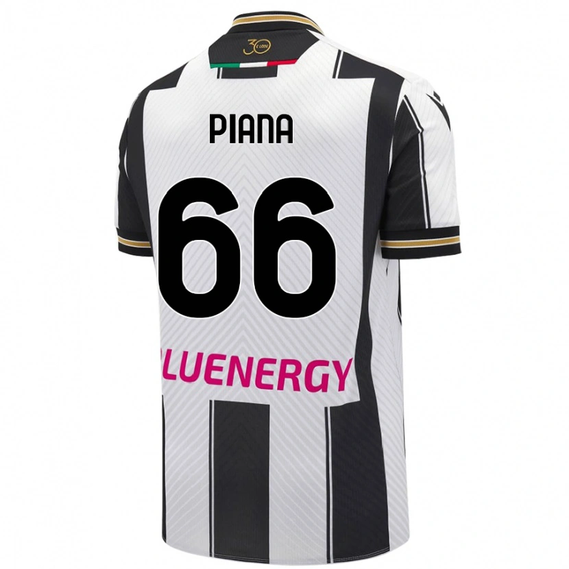 Danxen Män Edoardo Piana #66 Vit Svart Hemmatröja Matchtröjor 2024/25 Tröjor T-Tröja