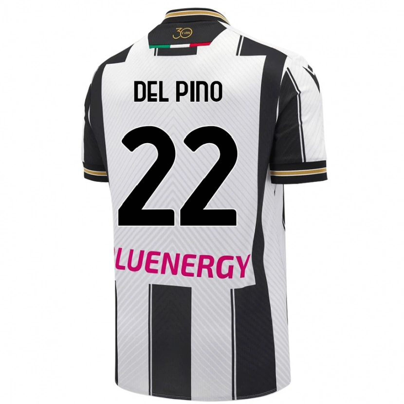 Danxen Män Lorenzo Del Pino #22 Vit Svart Hemmatröja Matchtröjor 2024/25 Tröjor T-Tröja