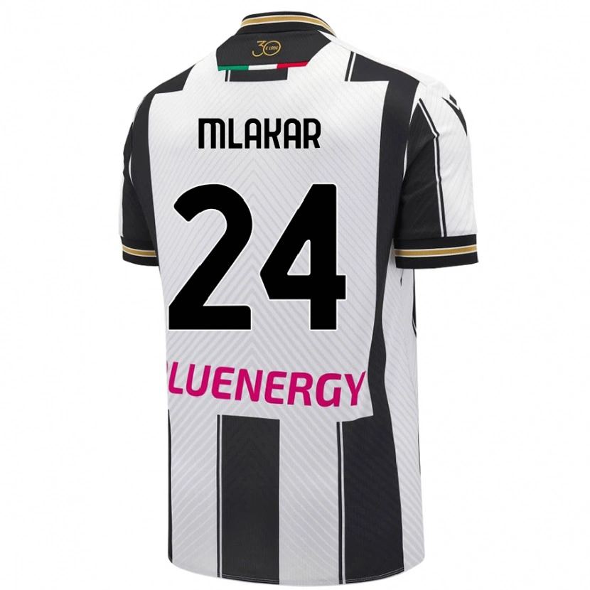 Danxen Män Lorenzo Mlakar #24 Vit Svart Hemmatröja Matchtröjor 2024/25 Tröjor T-Tröja