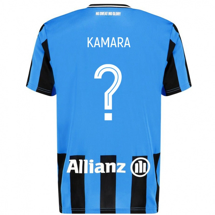 Danxen Män Al-Hassan Kamara #0 Himmelsblå Svart Hemmatröja Matchtröjor 2024/25 Tröjor T-Tröja