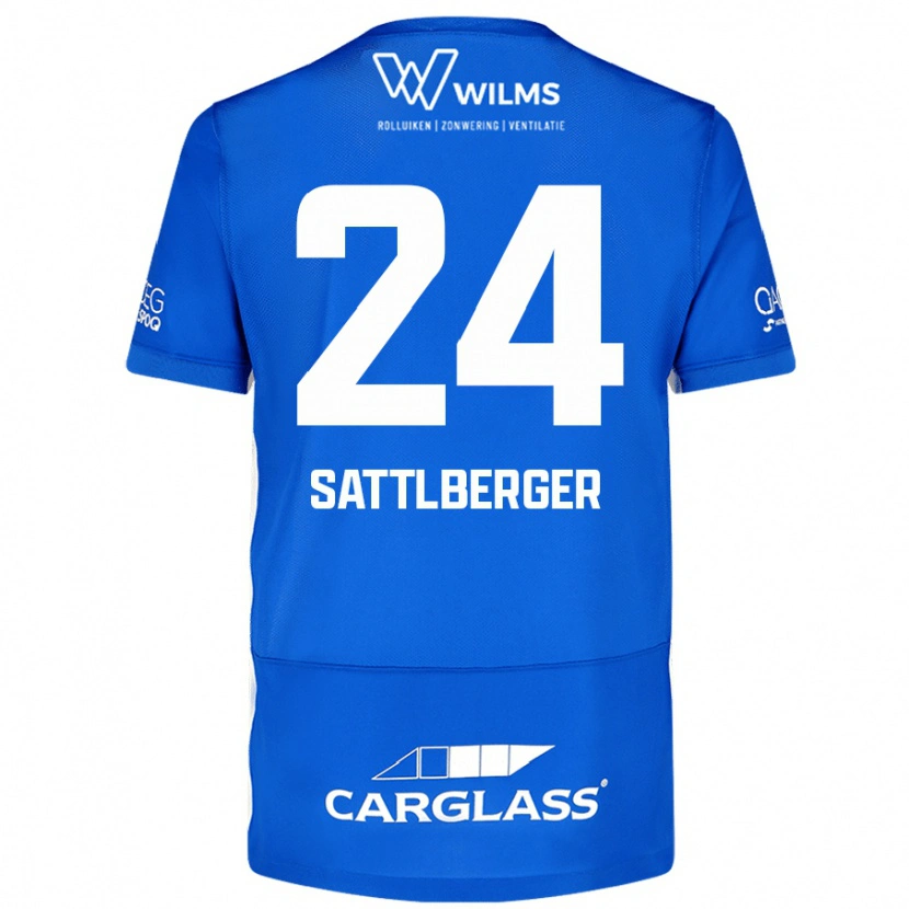 Danxen Män Nikolas Sattlberger #24 Blå Hemmatröja Matchtröjor 2024/25 Tröjor T-Tröja