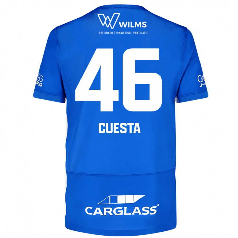 Danxen Män Carlos Cuesta #46 Blå Hemmatröja Matchtröjor 2024/25 Tröjor T-Tröja