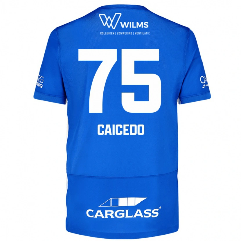 Danxen Män Alfred Caicedo #75 Blå Hemmatröja Matchtröjor 2024/25 Tröjor T-Tröja