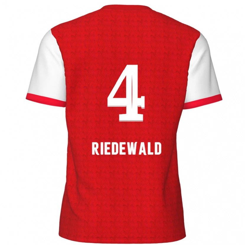 Danxen Män Jairo Riedewald #4 Röd Vit Hemmatröja Matchtröjor 2024/25 Tröjor T-Tröja
