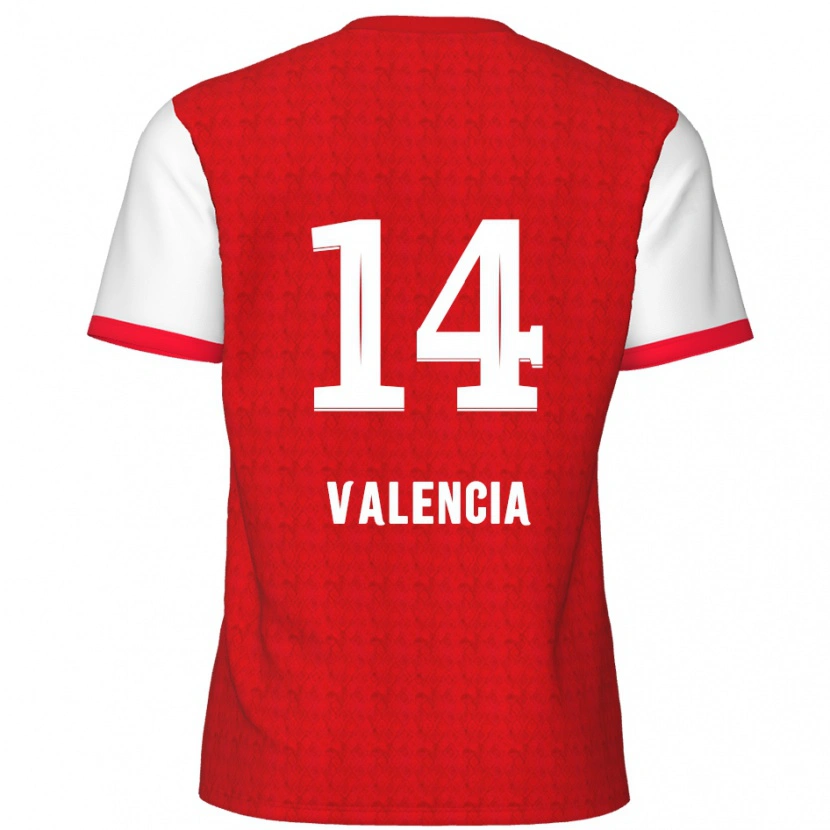 Danxen Män Anthony Valencia #14 Röd Vit Hemmatröja Matchtröjor 2024/25 Tröjor T-Tröja