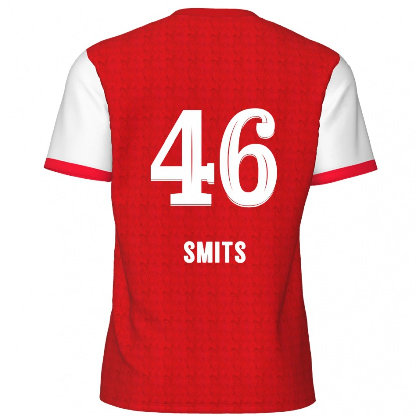 Danxen Män Milan Smits #46 Röd Vit Hemmatröja Matchtröjor 2024/25 Tröjor T-Tröja
