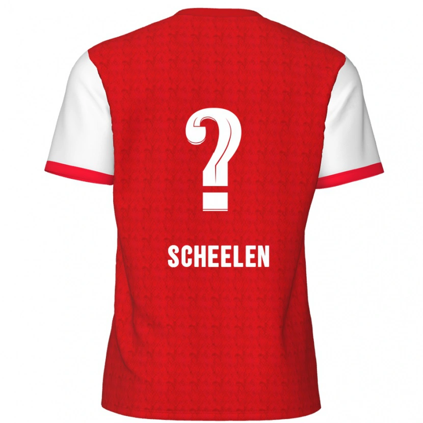 Danxen Män Thijme Scheelen #0 Röd Vit Hemmatröja Matchtröjor 2024/25 Tröjor T-Tröja