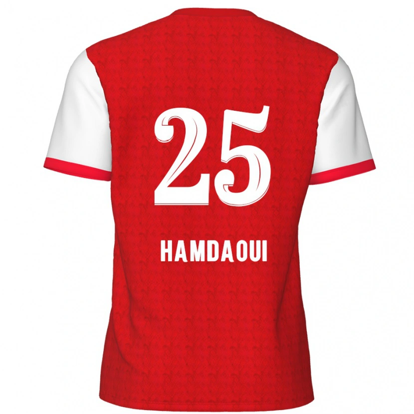 Danxen Män Youssef Hamdaoui #25 Röd Vit Hemmatröja Matchtröjor 2024/25 Tröjor T-Tröja