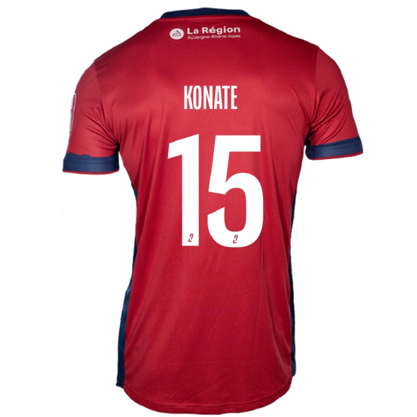 Danxen Män Cheick Oumar Konaté #15 Ljus Vinröd Hemmatröja Matchtröjor 2024/25 Tröjor T-Tröja