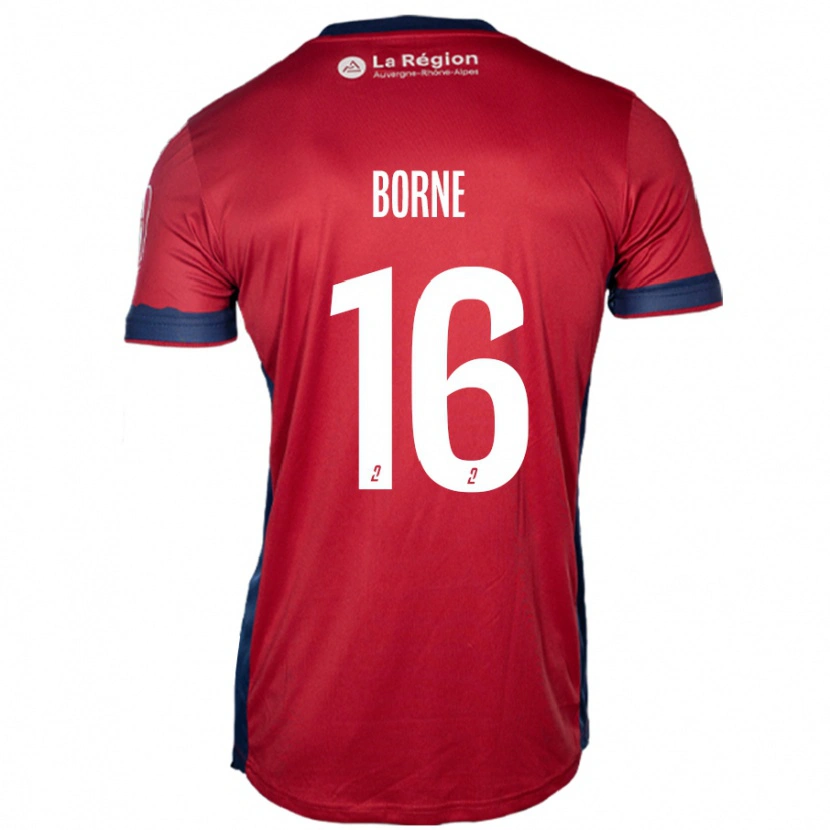 Danxen Män Théo Borne #16 Ljus Vinröd Hemmatröja Matchtröjor 2024/25 Tröjor T-Tröja