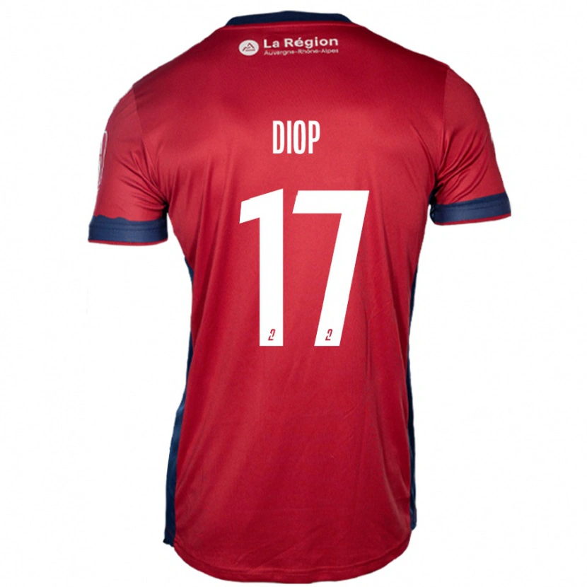 Danxen Män Ousmane Diop #17 Ljus Vinröd Hemmatröja Matchtröjor 2024/25 Tröjor T-Tröja