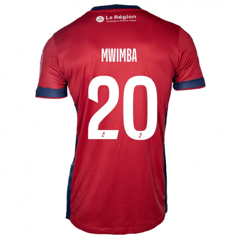 Danxen Män Josué Mwimba Isala #20 Ljus Vinröd Hemmatröja Matchtröjor 2024/25 Tröjor T-Tröja