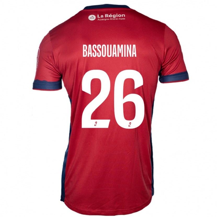Danxen Män Mons Bassouamina #26 Ljus Vinröd Hemmatröja Matchtröjor 2024/25 Tröjor T-Tröja