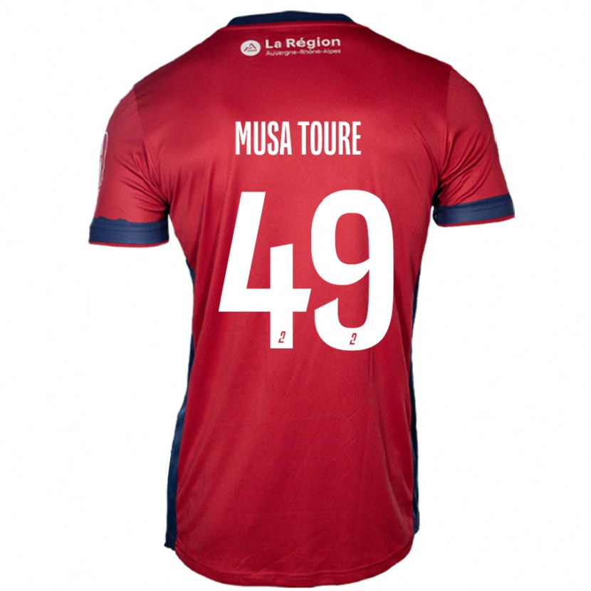 Danxen Män Musa Toure #49 Ljus Vinröd Hemmatröja Matchtröjor 2024/25 Tröjor T-Tröja