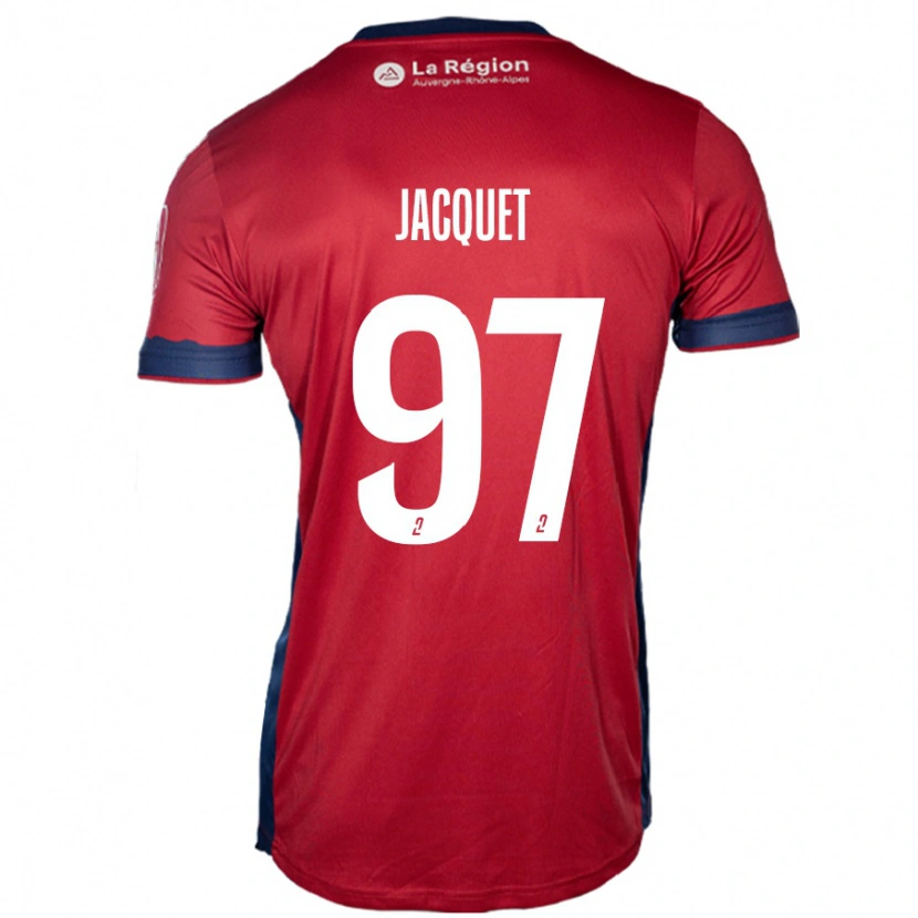 Danxen Män Jérémy Jacquet #97 Ljus Vinröd Hemmatröja Matchtröjor 2024/25 Tröjor T-Tröja