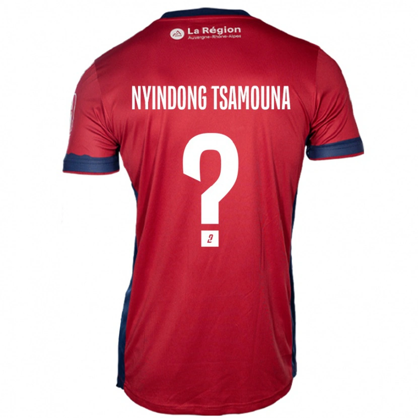 Danxen Män Jean Nyindong Tsamouna #0 Ljus Vinröd Hemmatröja Matchtröjor 2024/25 Tröjor T-Tröja