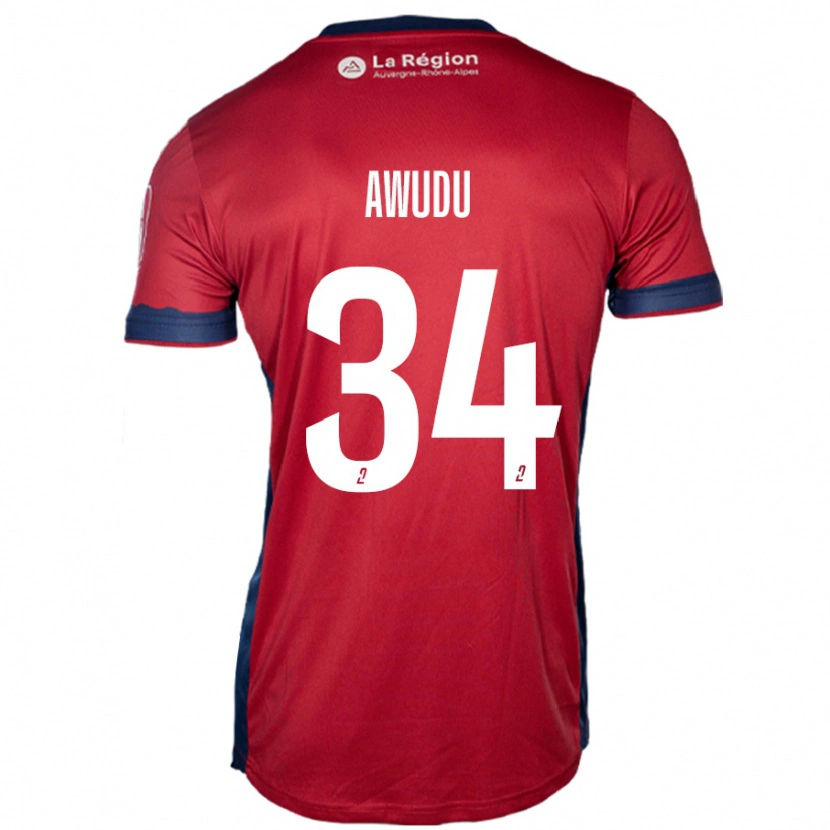 Danxen Män Sumaila Awudu #34 Ljus Vinröd Hemmatröja Matchtröjor 2024/25 Tröjor T-Tröja