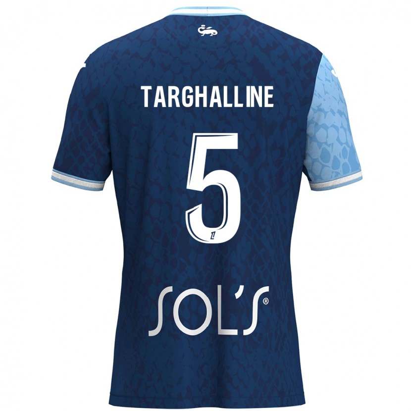 Danxen Män Oussama Targhalline #5 Himmelsblå Mörkblå Hemmatröja Matchtröjor 2024/25 Tröjor T-Tröja