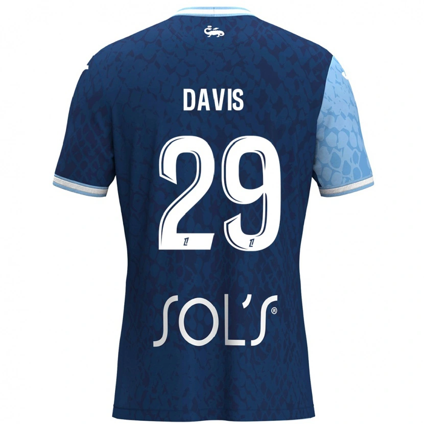 Danxen Män Deja Davis #29 Himmelsblå Mörkblå Hemmatröja Matchtröjor 2024/25 Tröjor T-Tröja