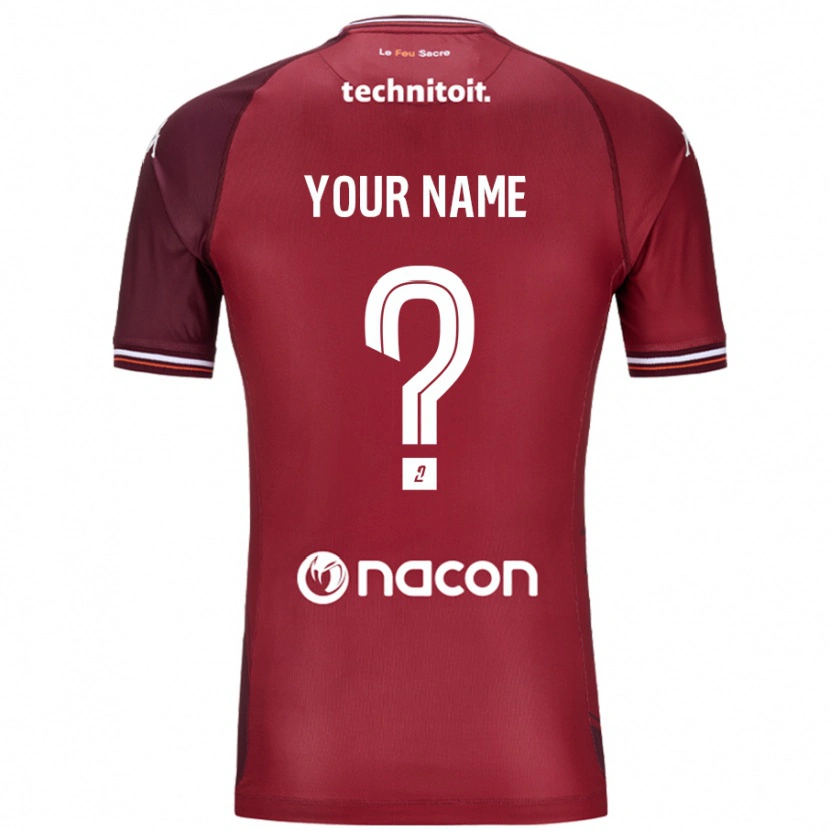 Danxen Män Ditt Namn #0 Röda Granata Hemmatröja Matchtröjor 2024/25 Tröjor T-Tröja
