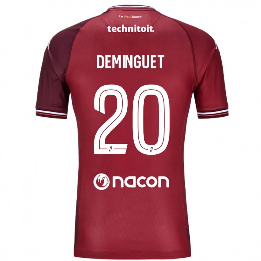 Danxen Män Jessy Deminguet #20 Röda Granata Hemmatröja Matchtröjor 2024/25 Tröjor T-Tröja