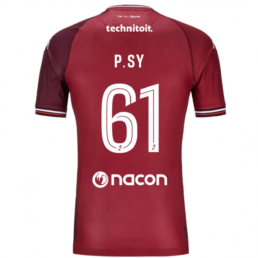 Danxen Män Pape Sy #61 Röda Granata Hemmatröja Matchtröjor 2024/25 Tröjor T-Tröja