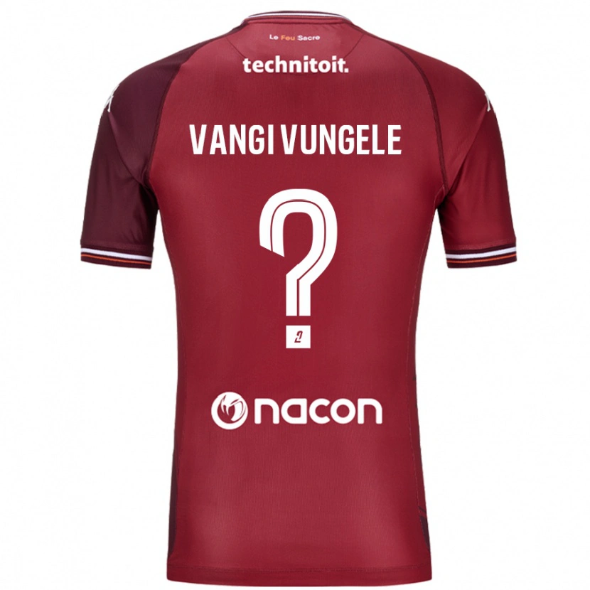 Danxen Män Luzolo Vangi Vungele #0 Röda Granata Hemmatröja Matchtröjor 2024/25 Tröjor T-Tröja