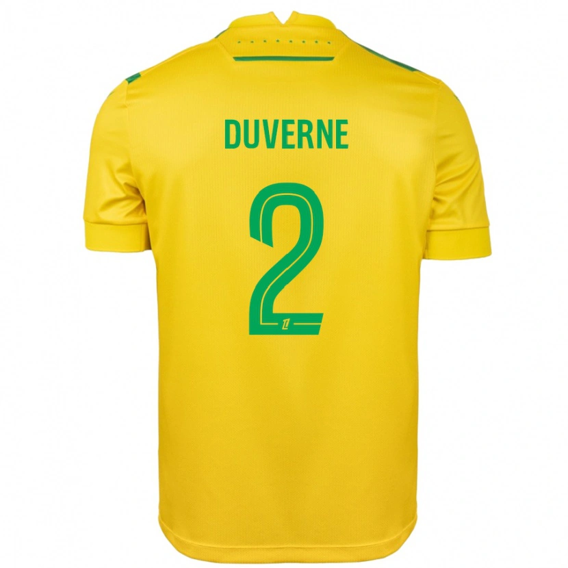 Danxen Män Jean-Kévin Duverne #2 Gul Grön Hemmatröja Matchtröjor 2024/25 Tröjor T-Tröja