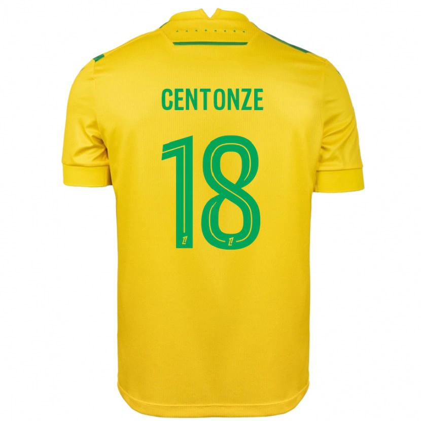 Danxen Män Fabien Centonze #18 Gul Grön Hemmatröja Matchtröjor 2024/25 Tröjor T-Tröja