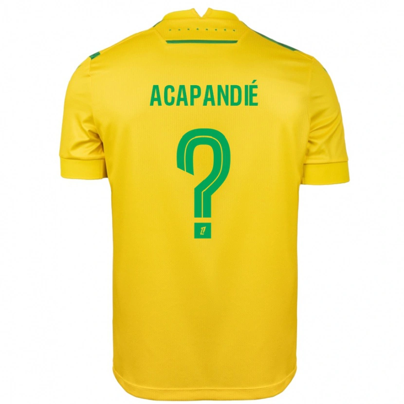 Danxen Män Mathieu Acapandié #0 Gul Grön Hemmatröja Matchtröjor 2024/25 Tröjor T-Tröja
