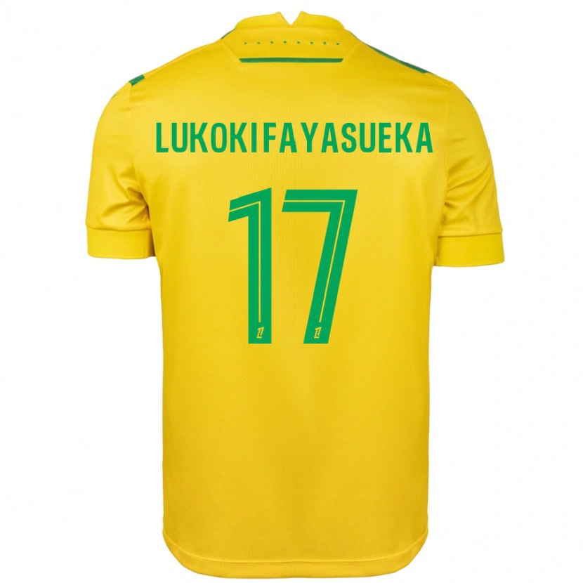 Danxen Män Kévin Lukoki Fayasueka #17 Gul Grön Hemmatröja Matchtröjor 2024/25 Tröjor T-Tröja