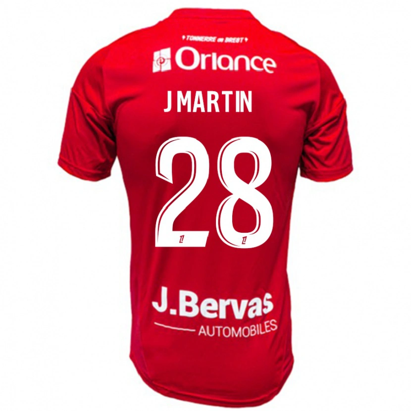 Danxen Män Jonas Martin #28 Röd Vit Hemmatröja Matchtröjor 2024/25 Tröjor T-Tröja