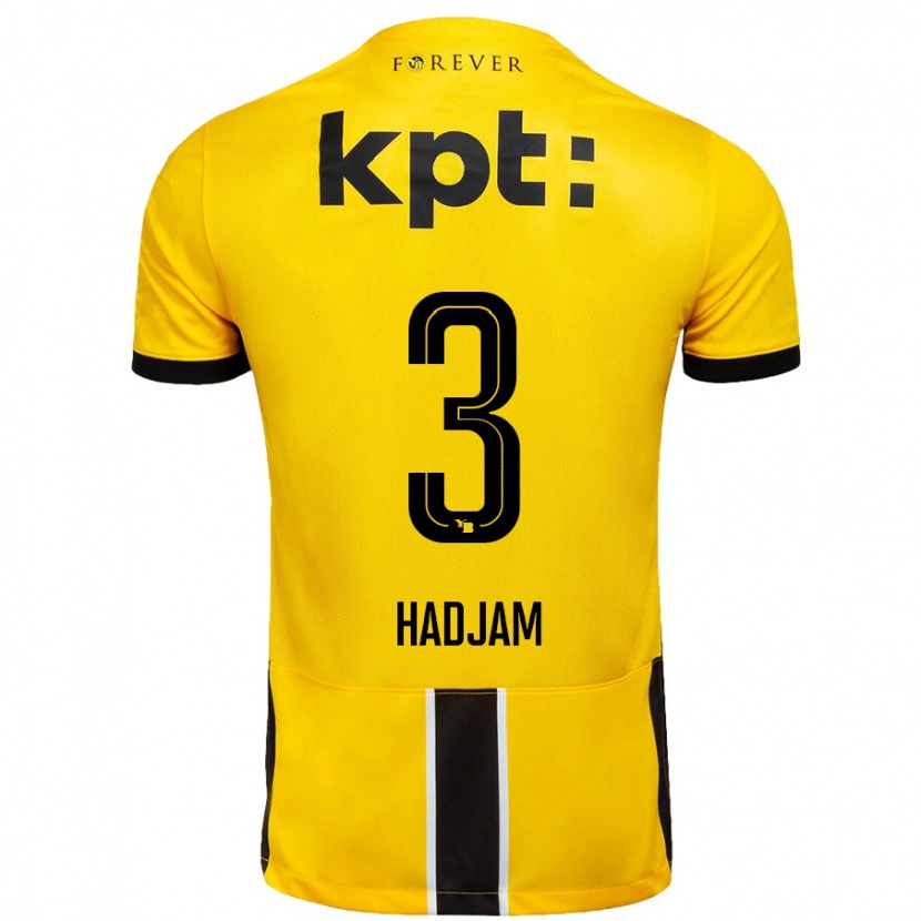Danxen Män Jaouen Hadjam #3 Gul Svart Hemmatröja Matchtröjor 2024/25 Tröjor T-Tröja