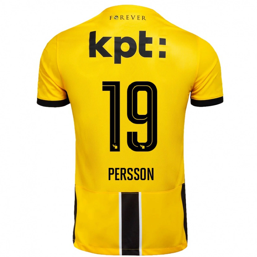 Danxen Män Noah Persson #19 Gul Svart Hemmatröja Matchtröjor 2024/25 Tröjor T-Tröja
