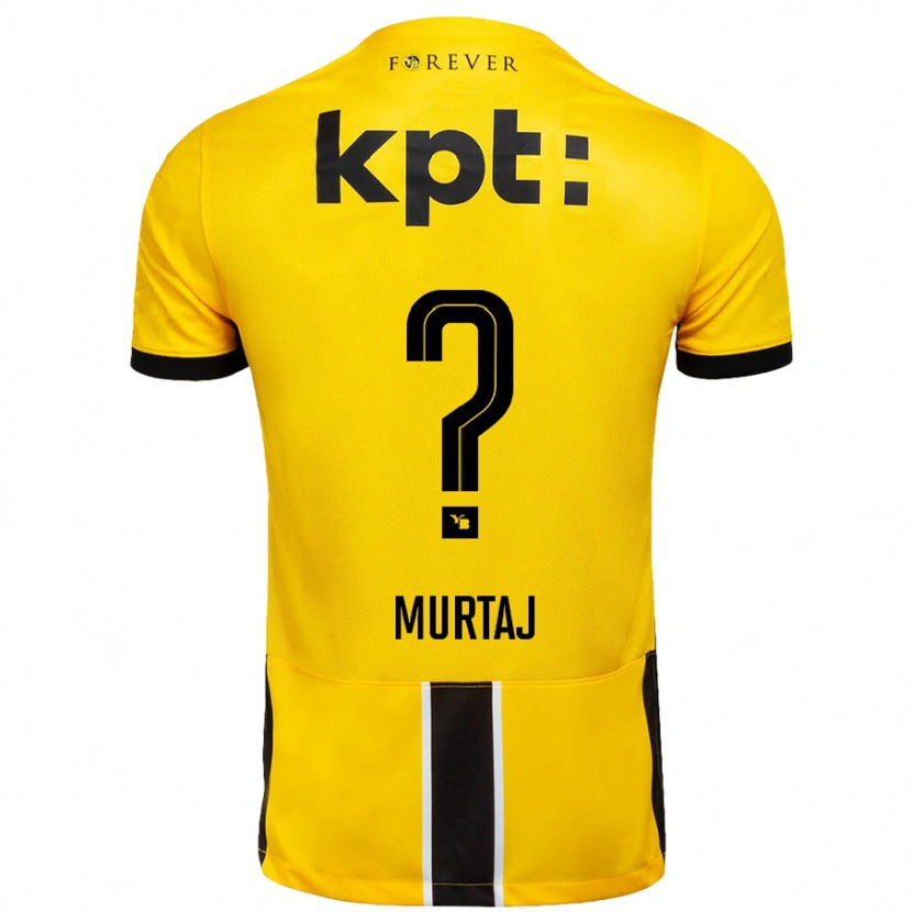 Danxen Män Auron Murtaj #0 Gul Svart Hemmatröja Matchtröjor 2024/25 Tröjor T-Tröja