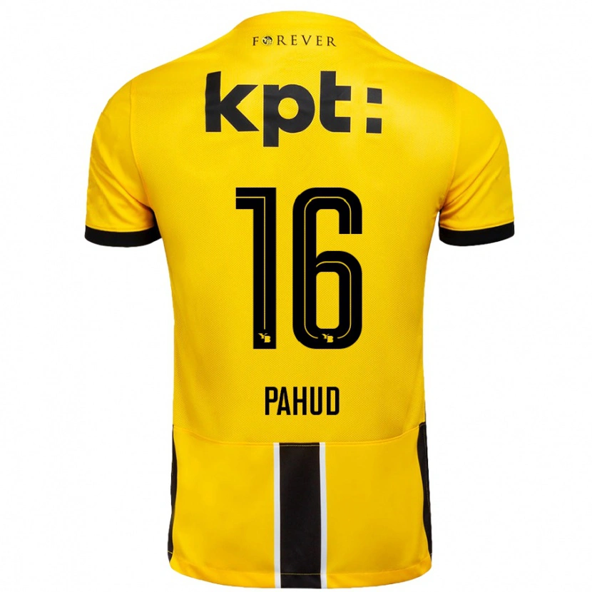 Danxen Män Ciril Pahud #16 Gul Svart Hemmatröja Matchtröjor 2024/25 Tröjor T-Tröja
