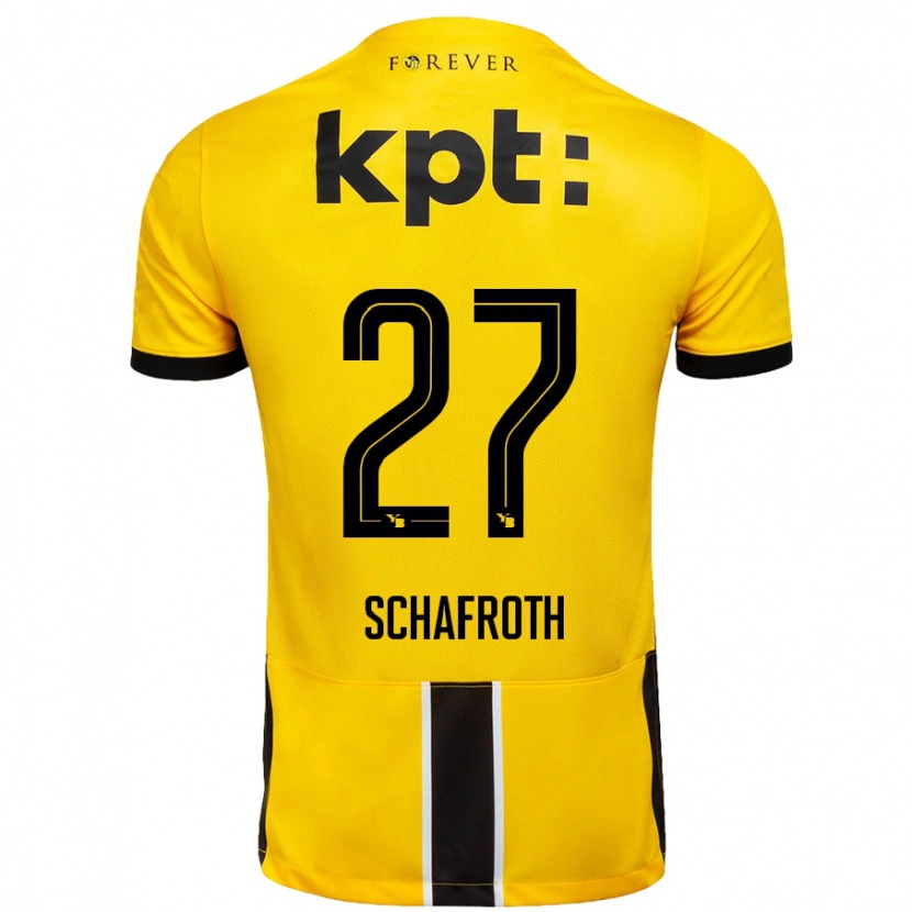 Danxen Män Reto Schafroth #27 Gul Svart Hemmatröja Matchtröjor 2024/25 Tröjor T-Tröja