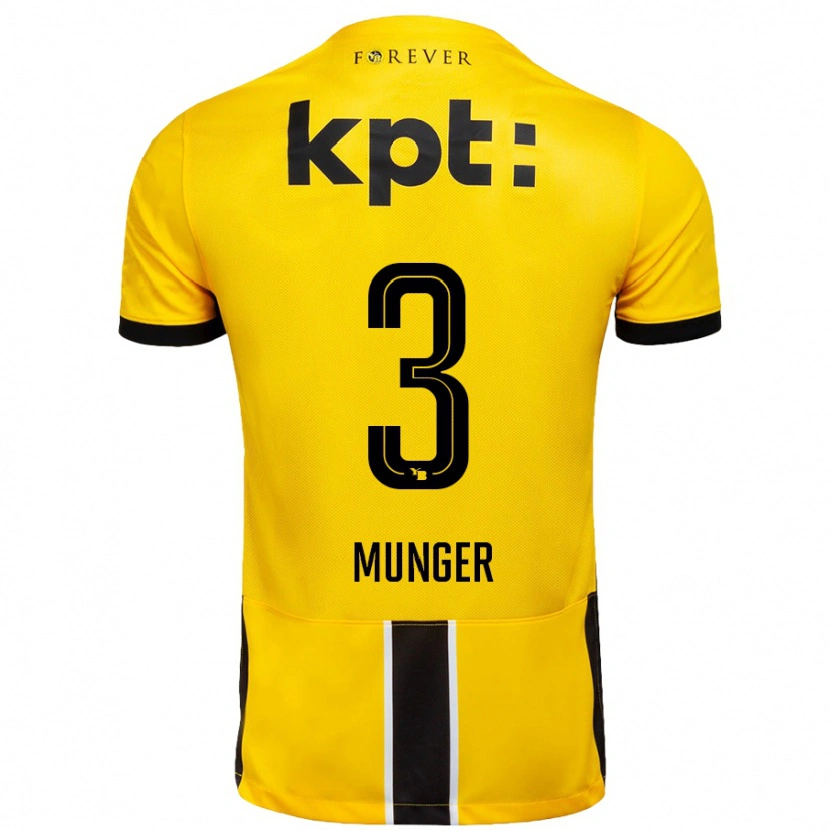 Danxen Män Noa Münger #3 Gul Svart Hemmatröja Matchtröjor 2024/25 Tröjor T-Tröja